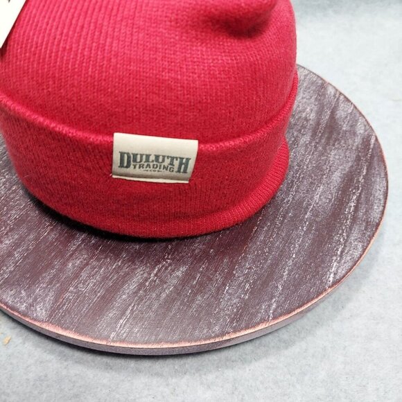 Duluth Trading Red Knit Beanie Warm Winter Hat For Adults - Picture 3 of 7